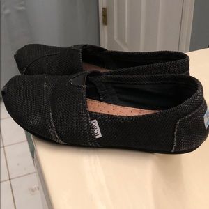 Black Burlap Toms